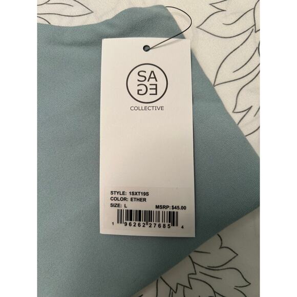 NWT SAGE COLLECTIVE Racerback Zip Up Active Top-Ether/Sage-Large - Picture 6 of 10